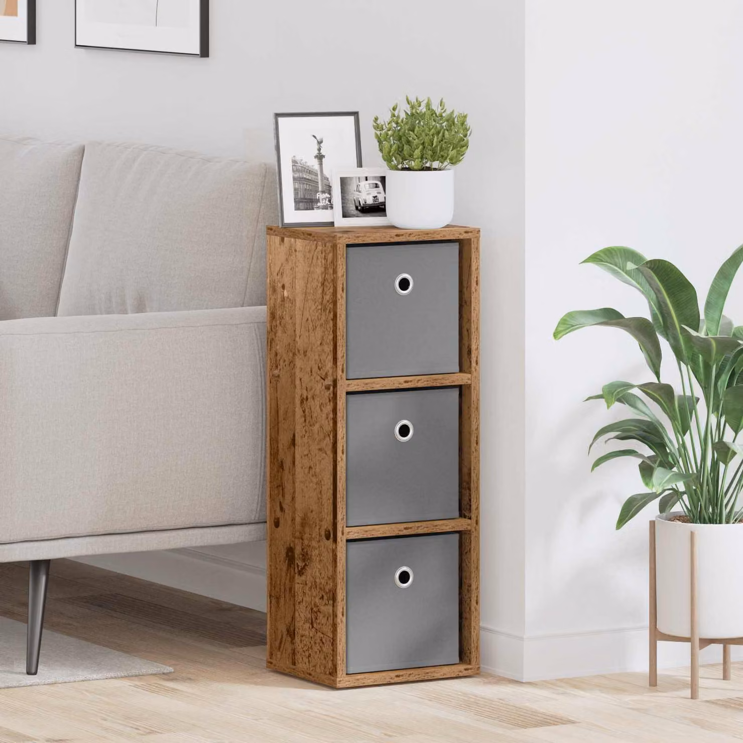 Credenza con cassetto vidaXL in legno vecchio marrone L 25,5 cm x P 22 cm x H 69,5 cm
