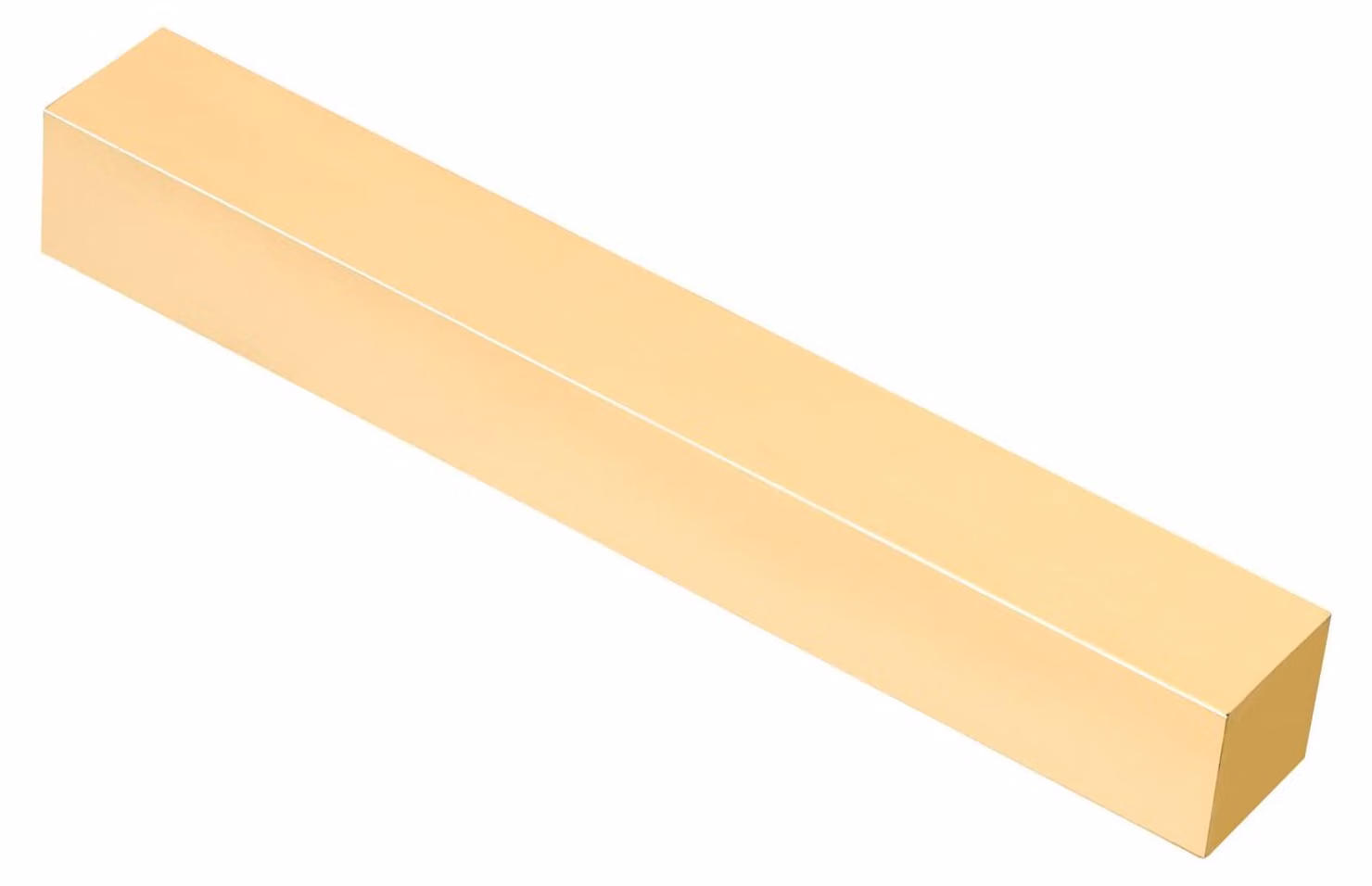 Barra quadrata in ottone H59, 20x20 mm, 0,15 m, lucidata