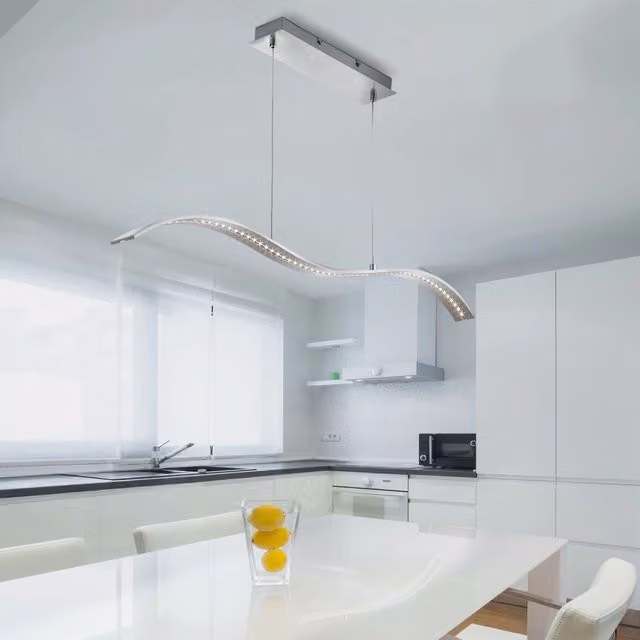 Lampadario Moderno Ala Acciaio Argento Marrone Led 10W 3000K