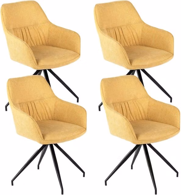 Set 4 Sedie 56x56xH87 cm in Tessuto Gaia Giallo