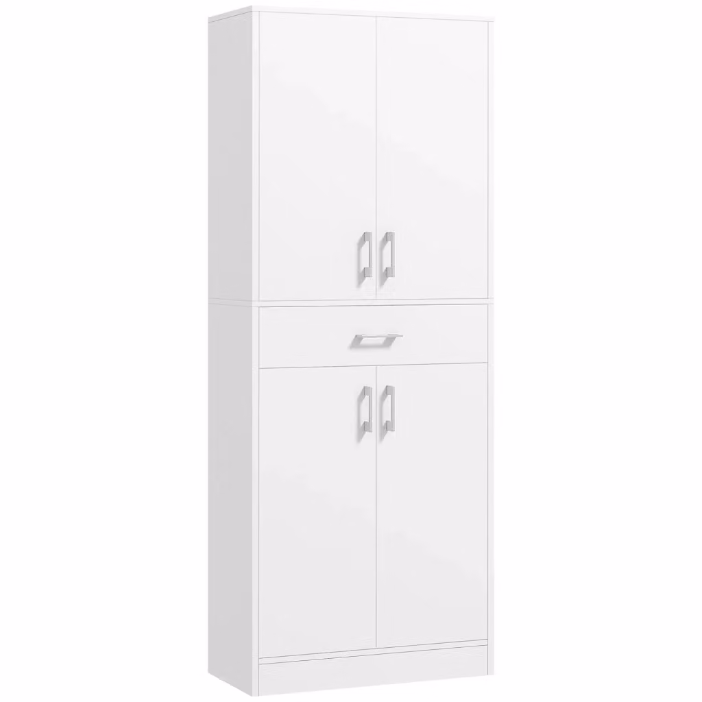 Mobile Cucina Xylo Bianco con Ante e Cassetti, Struttura in MDF e Ripiani Interni, L/P/H: 34 x 22 x 180 cm – 2
