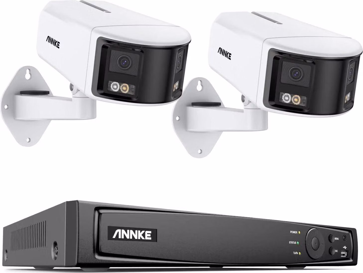 Telecamera di sicurezza, risoluzione 8MP, vista panoramica a 180°, compressione H265+, 2pcs 6MP camera-a, 1T
