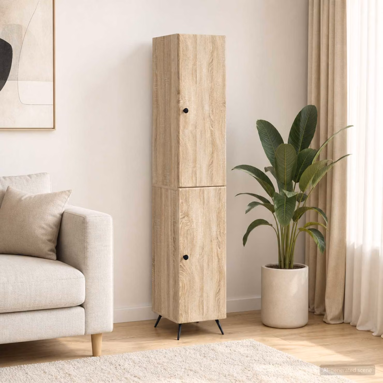 Set di 2 armadi moderni vidaXL in legno ingegnerizzato color rovere marrone