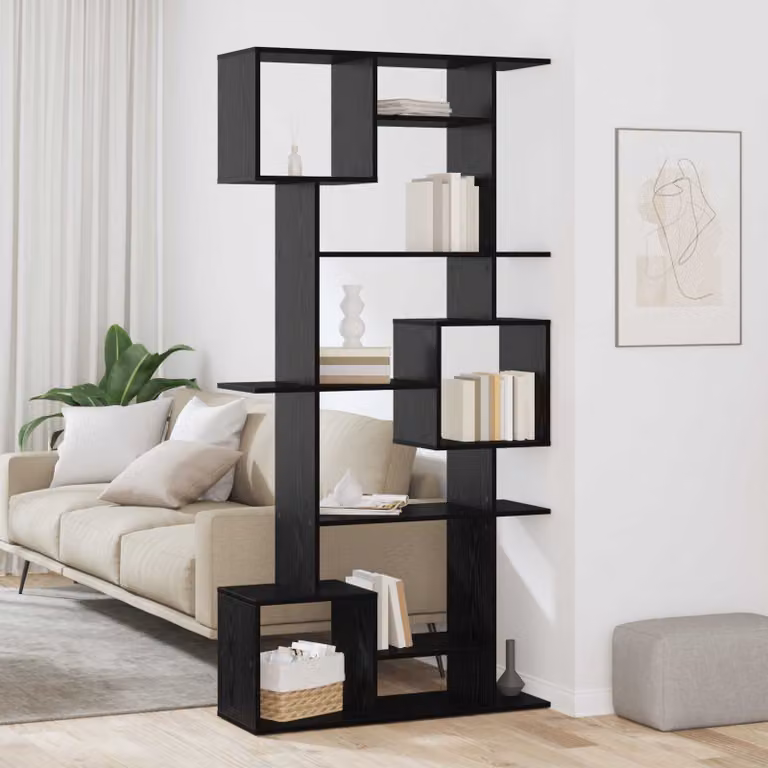 vidaXL Armadio per Libri Moderno Nero L: 92 cm, P: 29 cm, H: 188 cm
