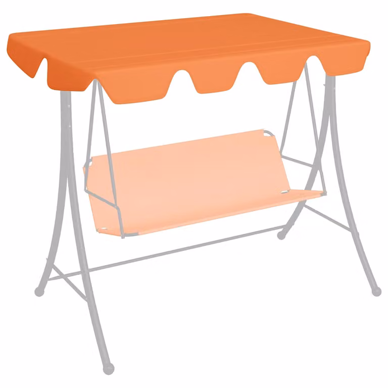 Baldacchino per dondolo da giardino vidaXL arancione in poliestere rivestito in PVC L/P: 150 x 105 cm, L/P: 130 x 70 cm