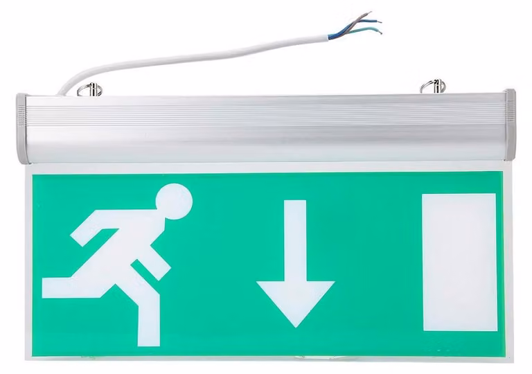 Segnaletica di emergenza LED in acrilico, 1 pezzo, 0,46 kg, formato orizzontale