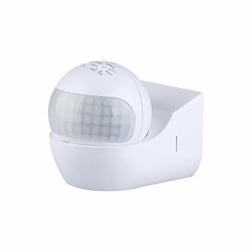 Sensore di Movimento a Infrarossi 180° Orientabile Montaggio a Plafone Colore Bianco (Max 400W) IP44