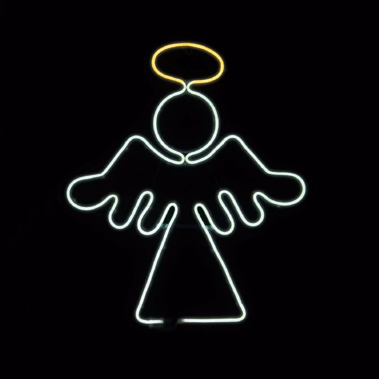 Decorazione natalizia esterna illuminata ACA, angelo, con 350 LED neon doppi, 3 metri, luce bianco caldo e bianco freddo, grado di protezione IP65, dimensioni 560x640mm, cavo di alimentazione da 1,5 metri, codice prodotto X083501123