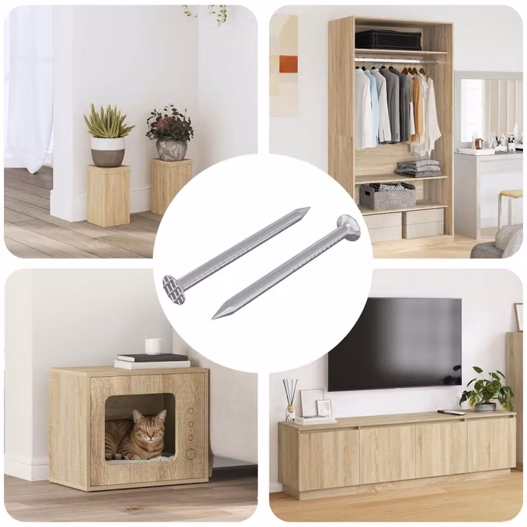 Set di 2 viti vidaXL in acciaio zincato argento Ø 5 x 40 mm per truciolato con esagono interno