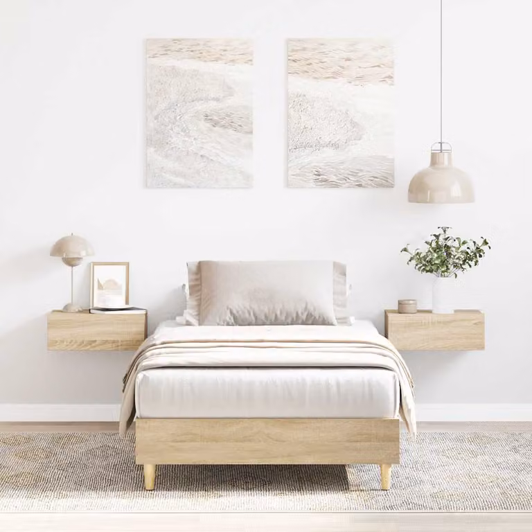 vidaXL Giroletto senza Materasso in Rovere Sonoma e Materiali Compositi, L/P: 90 x 190 cm