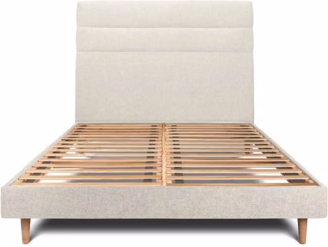 Letto 200x200 cm con testiera in linea - Tessuto Tela opaca