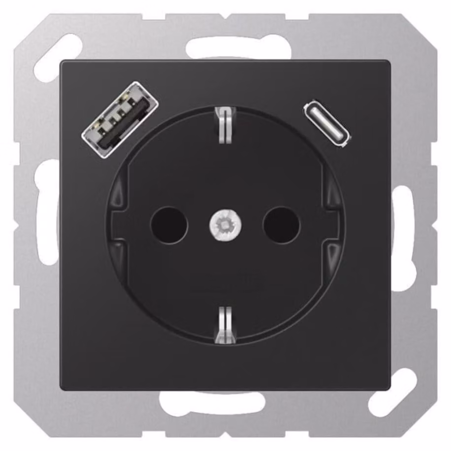 Jung SCHUKO Presa di corrente con USB tipo AC A1520-15CASWM (A1520-15CASWM)