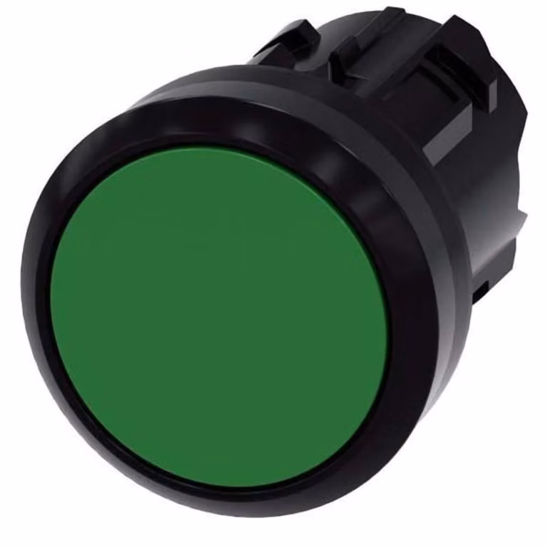 Pulsante Siemens Dig.Industr. 22mm, rotondo, verde 3SU1000-0AB40-0AA0