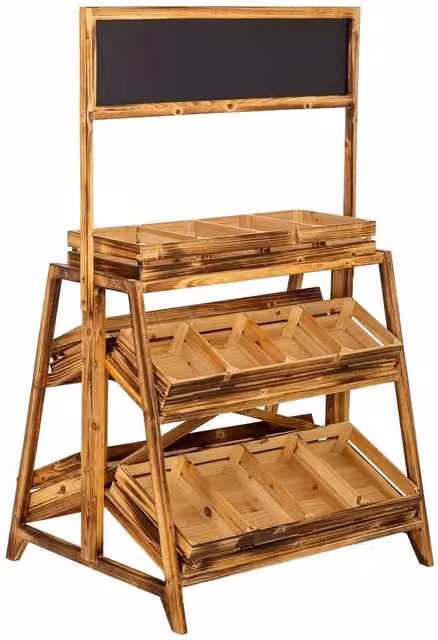 Carrello scaffale legno marrone 77x68x130h cm