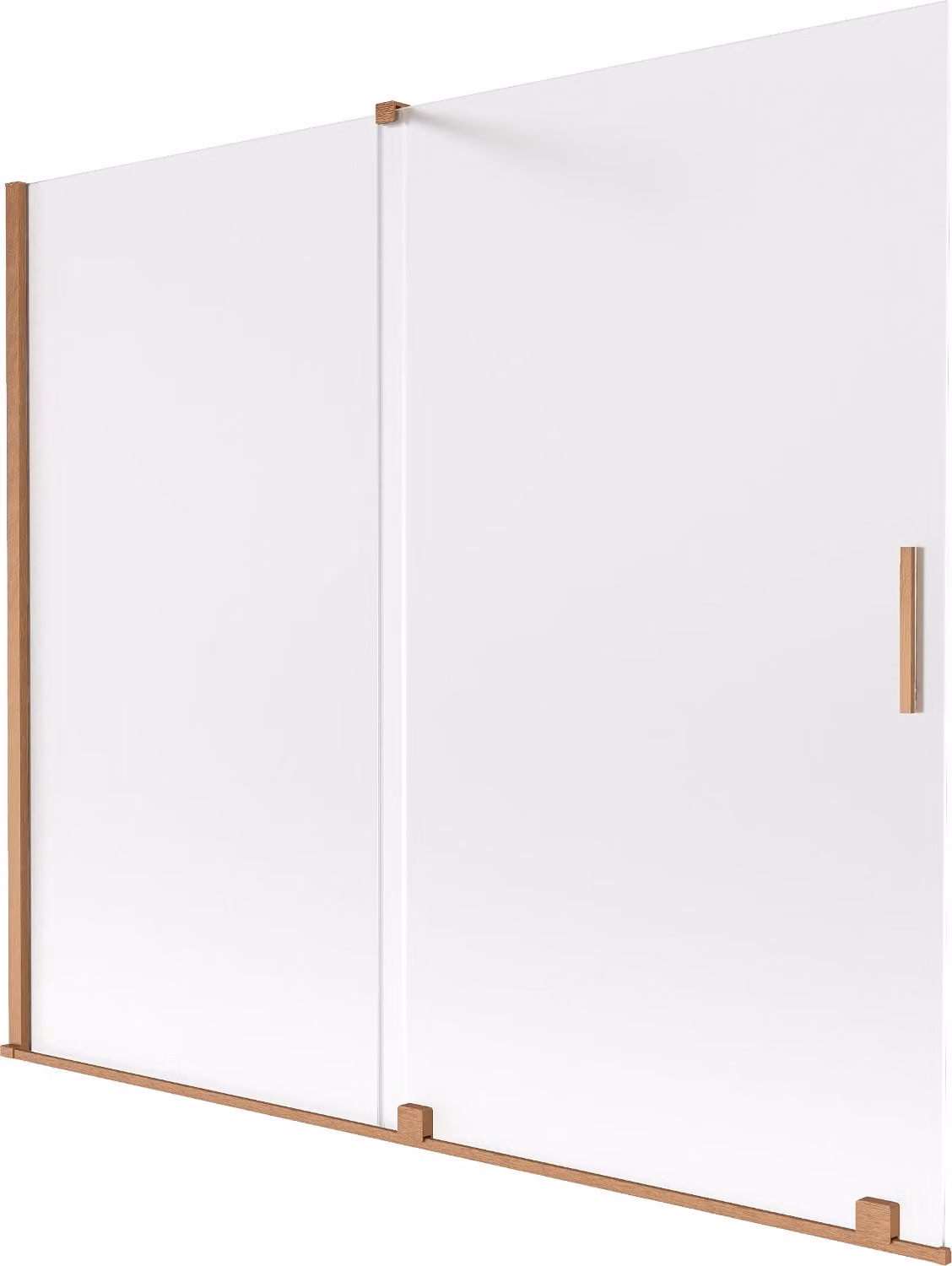 Mexen Velar paratia per vasca da bagno a 2 ante scorrevoli 180 x 150 cm, vetro ghiaccio, rame spazzolato - 896-180-000-31-65