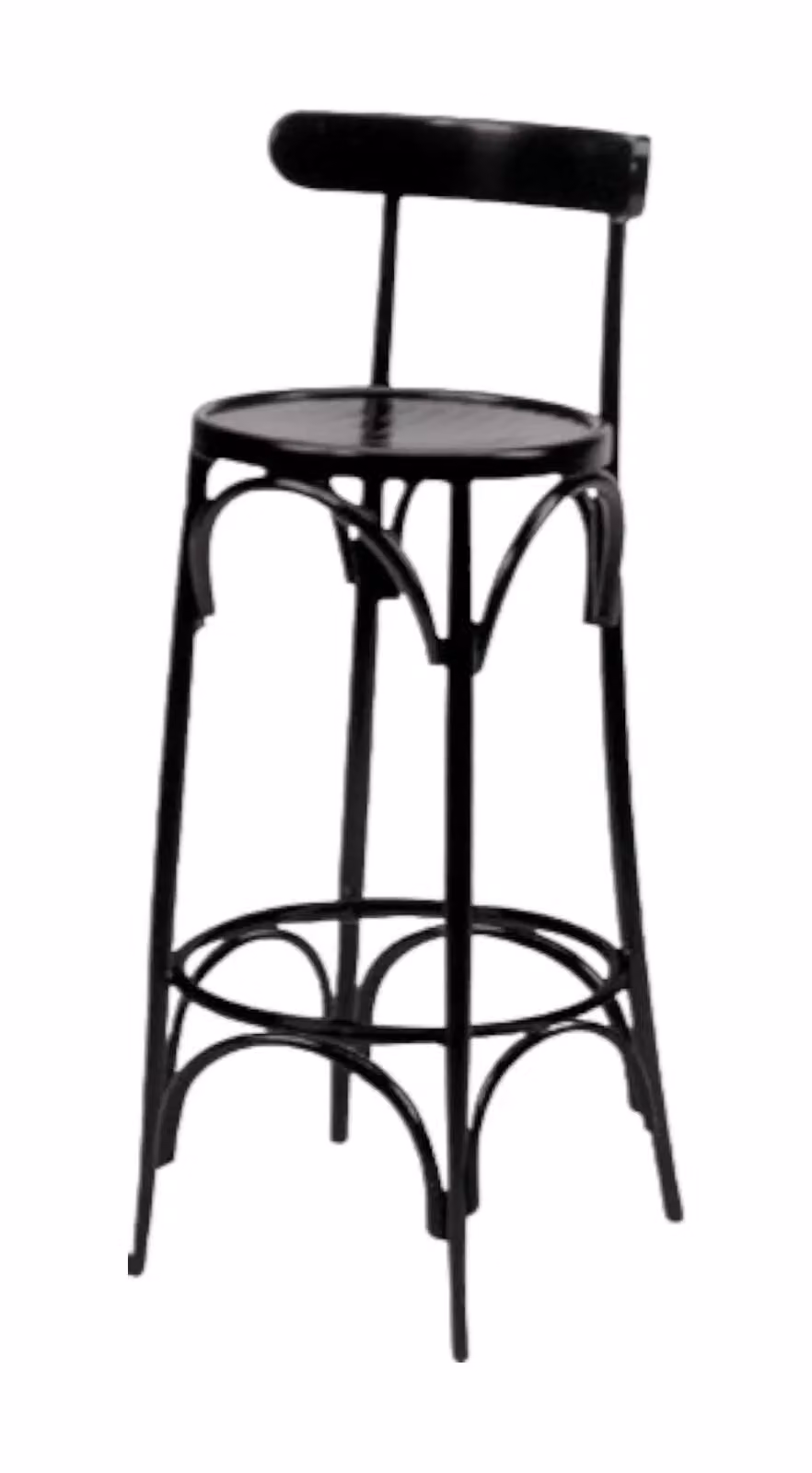 Sgabello bistrot Mobili 2G in legno di faggio laccato nero con seduta in legno L/P/H: 40 x 45 x 105 cm – 2