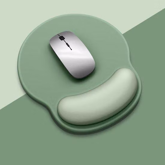 Tappetino per mouse ergonomico per laptop, lavoro d'ufficio e gaming - Verde, in plastica, compatto