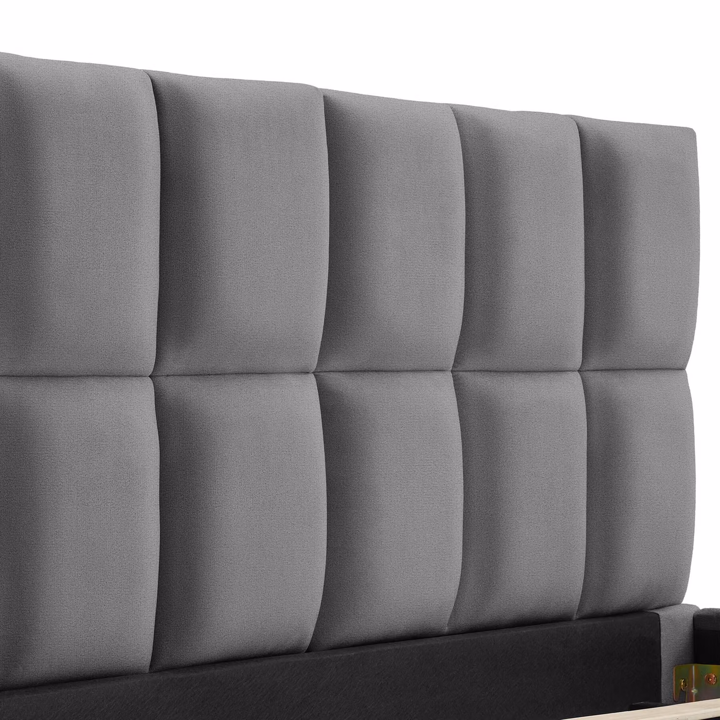 Letto imbottito Shirley tectake con rete a doghe in velluto grigio scuro L/P/H: 220 x 180 x 93 cm – 1