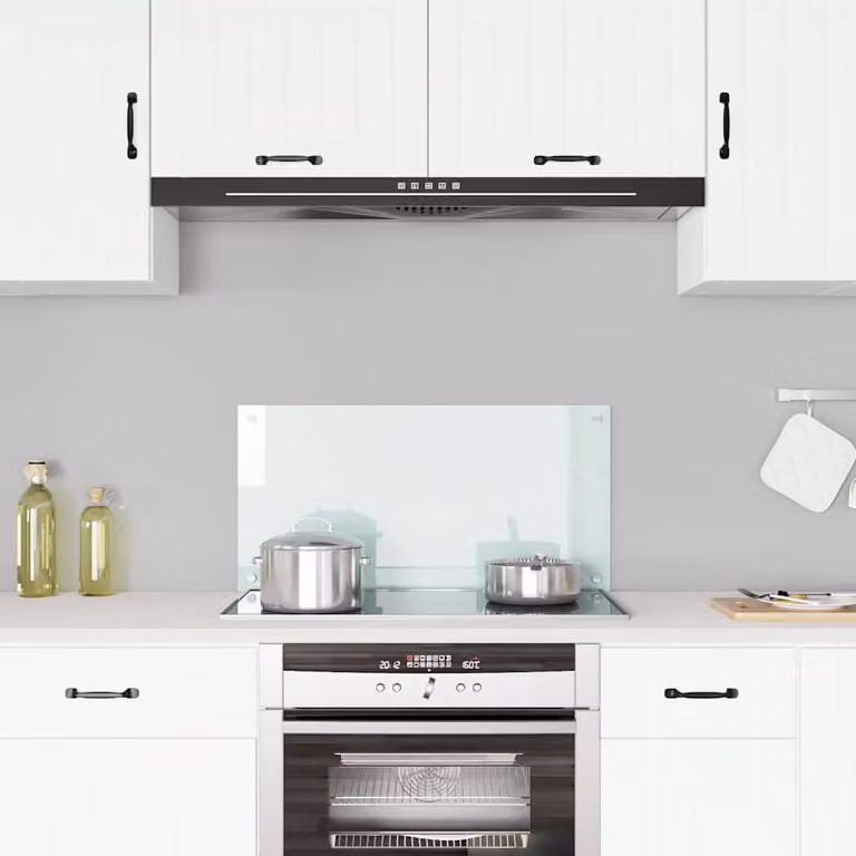 Paraschizzi per cucina vidaXL in vetro temperato colore bianco L: 80 cm, H: 40 cm