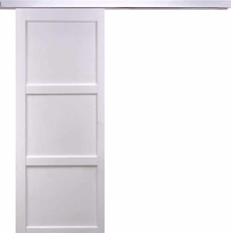 Porta scorrevole Korya bianca a 3 ante H204 x L93 cm, binario in alluminio GD MENUISERIES