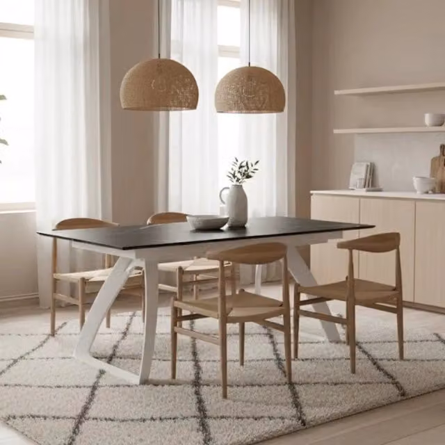 Tavolo da pranzo allungabile Grayson Duzzle in HPL effetto marmo nero opaco, L: 170-270 cm x P: 90 cm – 1