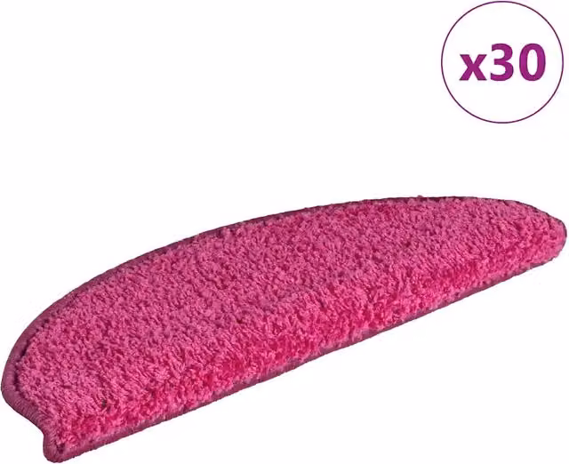 Set di 30 tappetini per scale semicircolari vidaXL, rosa, antiscivolo e autoadesivi, L: 65 cm, P: 21 cm, H: 4 cm – 1