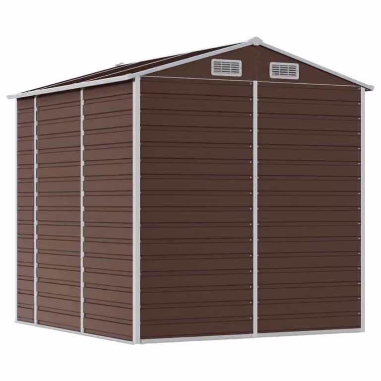 Casetta da giardino marrone 191x215x198 cm in acciaio zincato
