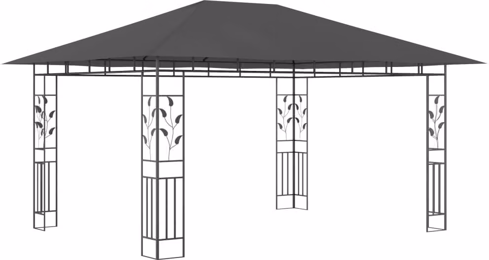 Gazebo con Zanzariera 4x3x2,73 m Antracite 180 g/m²