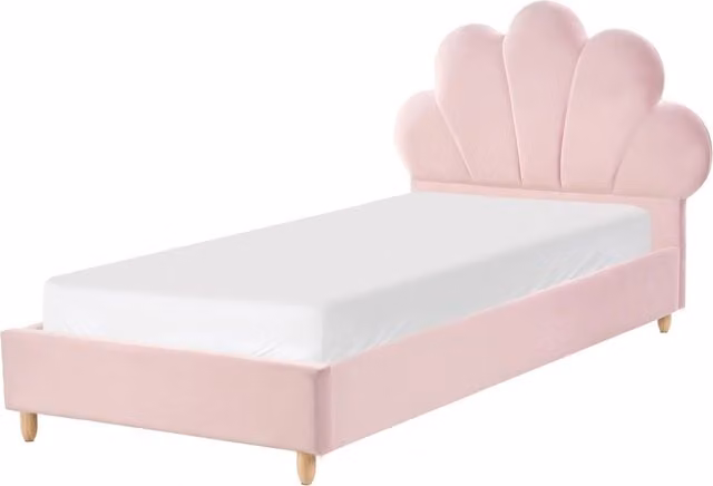 Letto moderno in velluto per bambini con base a doghe rosa Singolo Camera da Letto Bambini