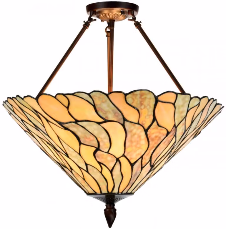 Casa Padrino Plafoniera Tiffany Multicolore Ø 50 x H. 55 cm - Plafoniera composta da numerosi pezzi di mosaico di vetro