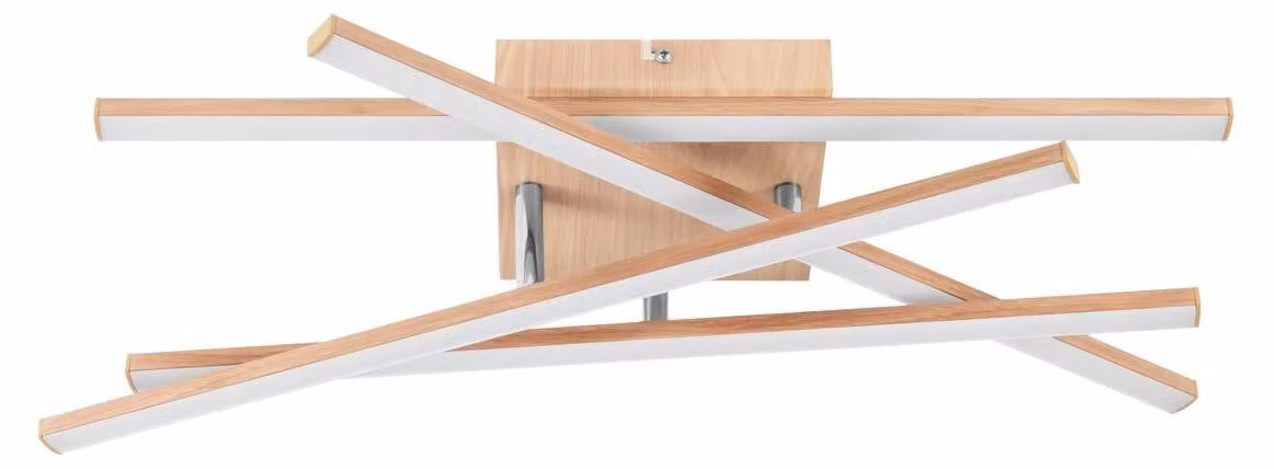 Lampada da soffitto LED EGLO effetto legno Lasana 4, lampada da soffitto per corridoio e soggiorno, lampada a forma di barra, luce bianca calda