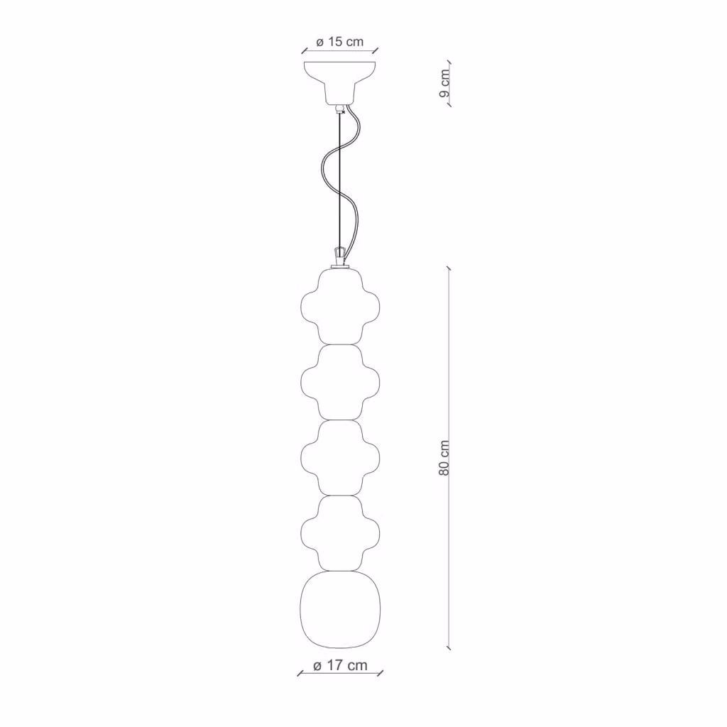 Lampada a sospensione Ferroluce Copacabana in ceramica verde con 4 moduli – 2