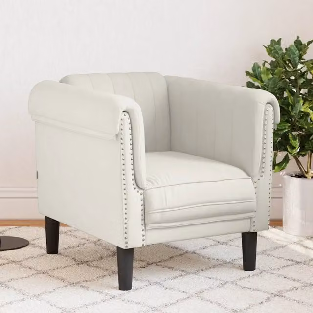 Poltrona-Poltroncina-Divano Sedia Crema in Velluto