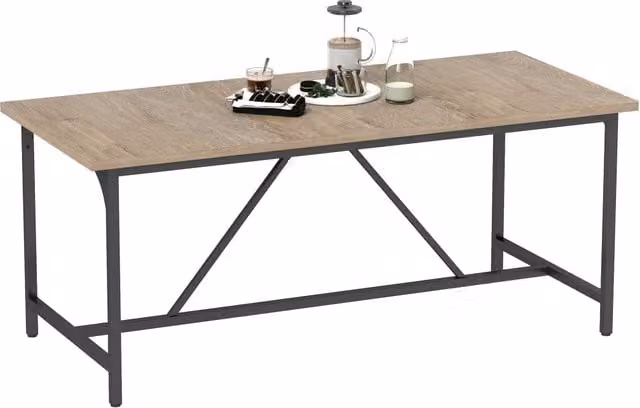 Tavolo da pranzo allungabile moderno Minimal in legno effetto rovere e metallo, colore marrone, L: 180 cm, P: 80 cm, H: 75.5 cm