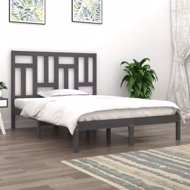 Giroletto vidaXL in legno massello di pino grigio stile rustico L/P: 200 x 200 cm