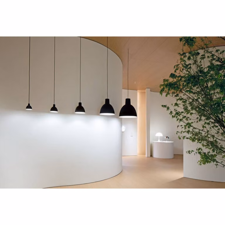 Louis Poulsen Lampada a sospensione Toldbod 400, dimmerabile, Bianco / Opale, Soggiorno / Sala da pranzo, Alluminio, Design, Lampada a sospensione
