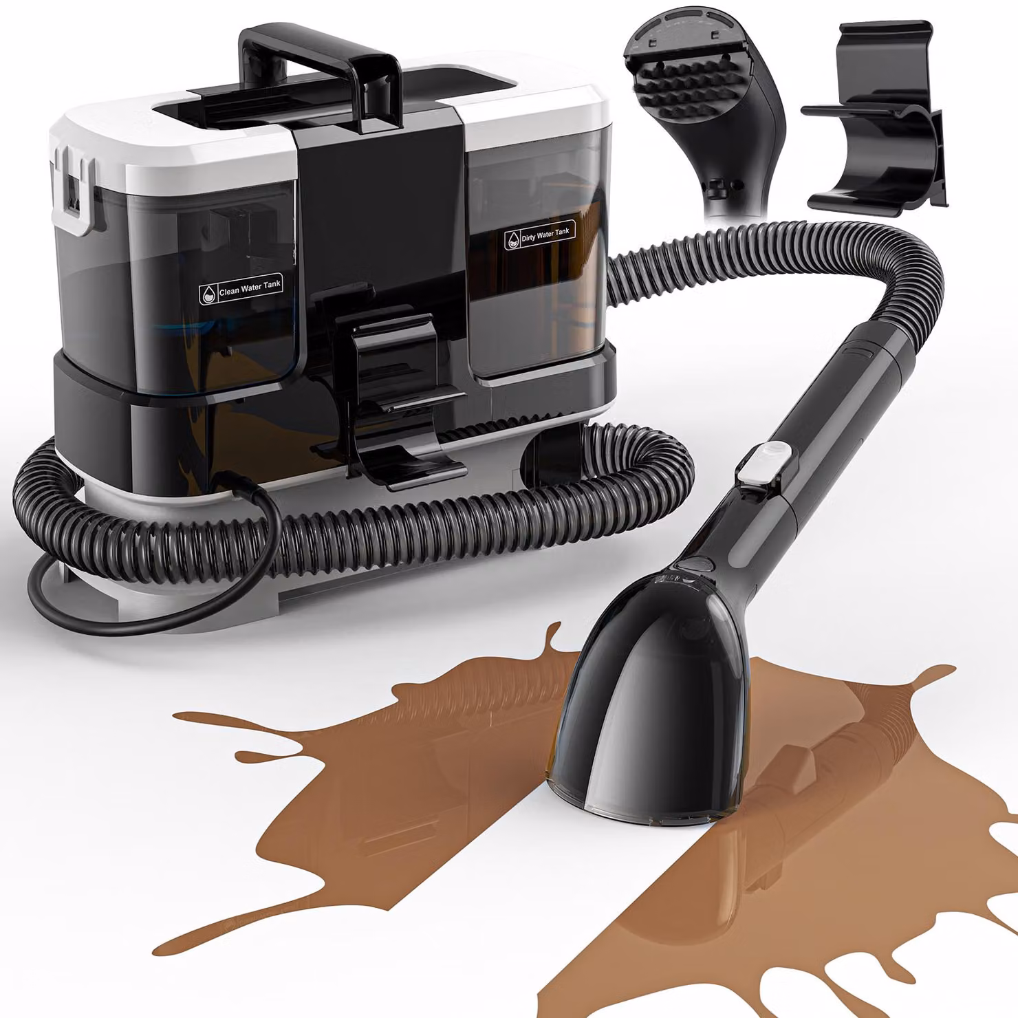 Lubluelu V2: Aspirapolvere per la pulizia dei tappeti, pulitore di tappeti, aspiralavapavimenti, pulitore di macchie, 600 W, potenza di aspirazione 16000 Pa, ideale per divani, tappeti, sedili auto, completo di accessori
