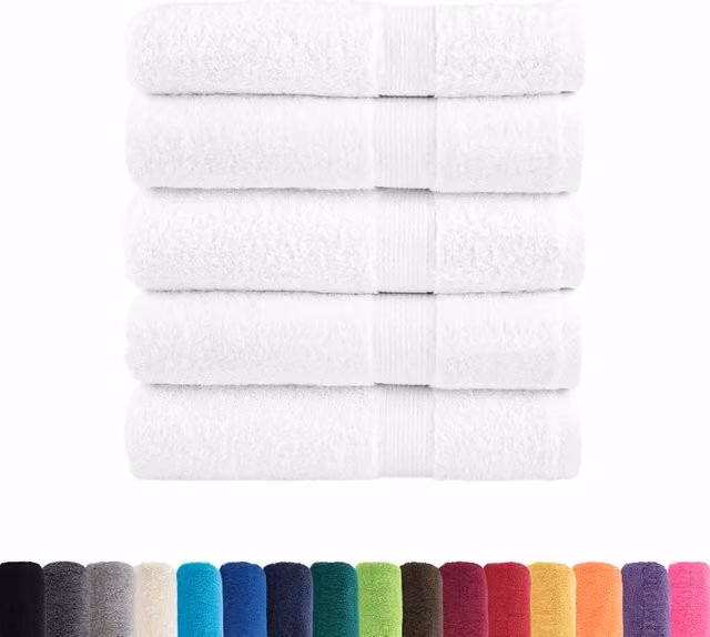 Asciugamani da bagno Premium SOLUND 25 pz Bianco 100x150 cm 137135