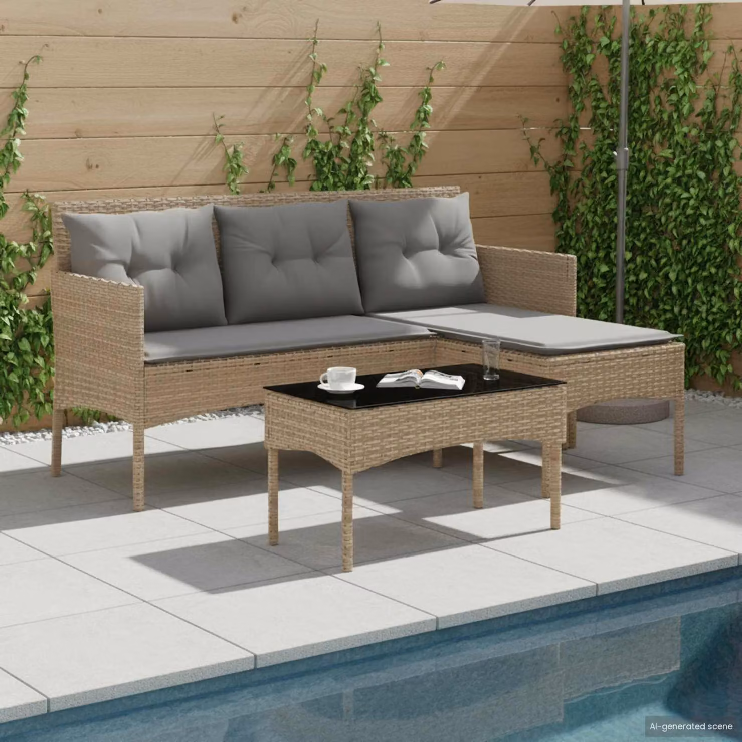 Maison Exclusive - Set da giardino composto da 2 divani, in rattan sintetico