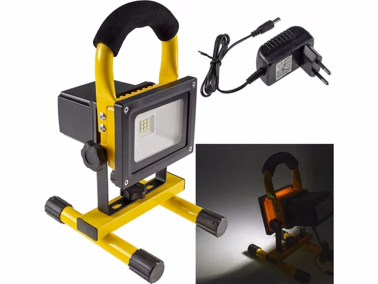 Faretto da cantiere a LED con batteria ricaricabile REV "SPOT-10"7W, 600lm, autonomia 1,5h