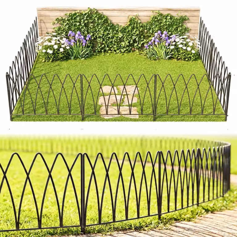 Set di 5 pannelli in metallo decorativo per recinzione da giardino, ideale per giardini e aiuole