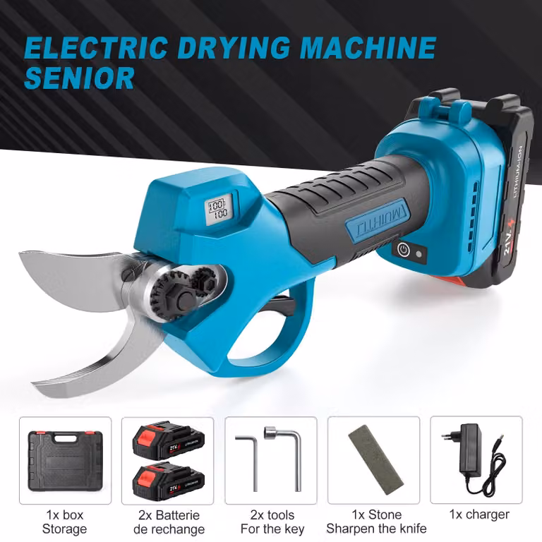 Forbice elettrica da giardino - WA1009800W - Motore brushless - Due velocità - Utilizzo con una sola mano - Leggera - Batteria inclusa
