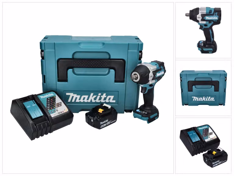 Avvitatore a impulsi a batteria Makita DTW 700 RG1J 18 V 700 Nm 1/2" XPT Brushless + 1x batteria ricaricabile 6,0 Ah + caricabatterie + Makpac