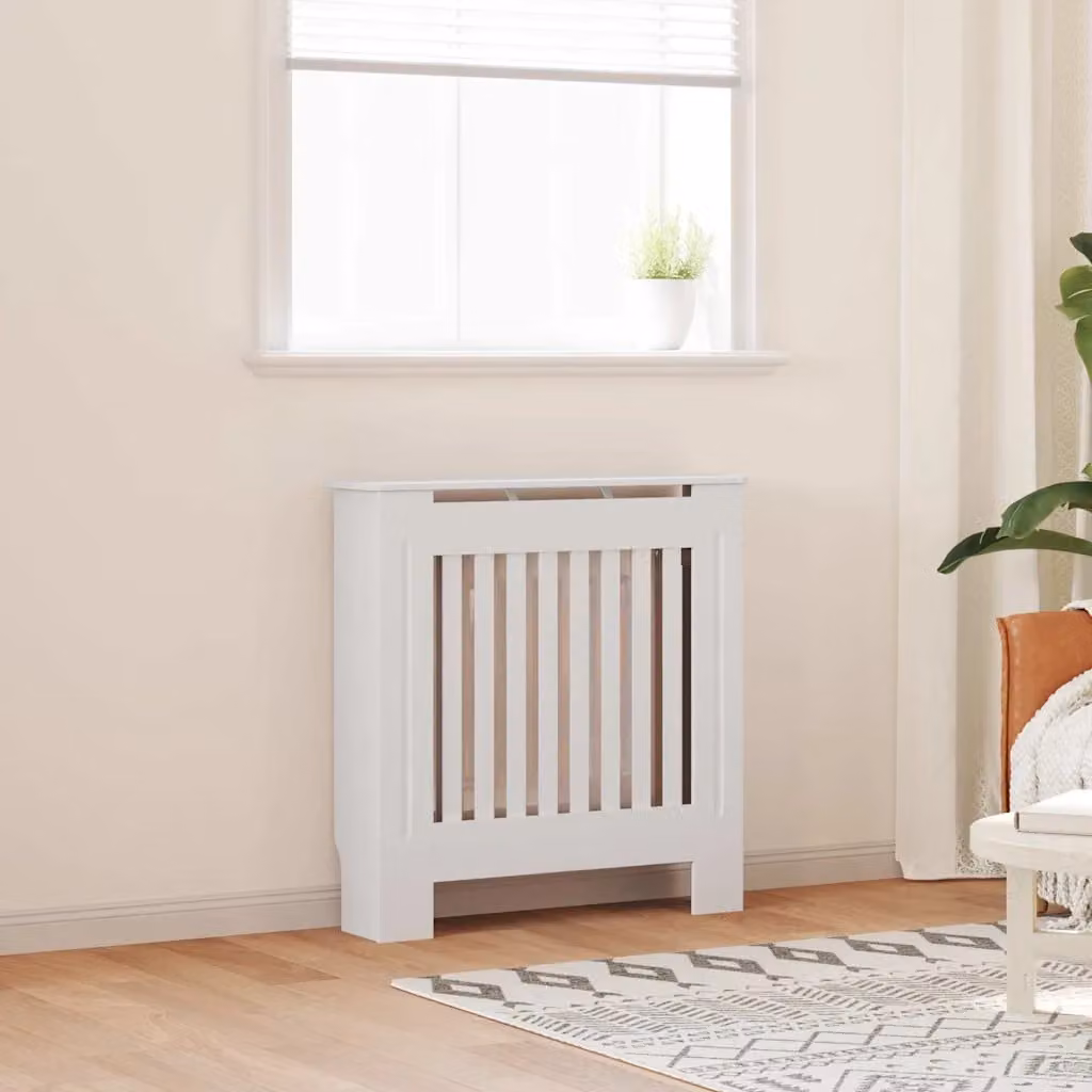 Set di 2 coperture per radiatori vidaXL in MDF bianco, L 78 cm x P 19 cm x H 81,5 cm