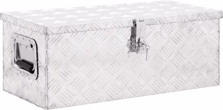 Contenitore Portaoggetti Argento 70x31x27 cm in Alluminio