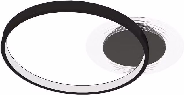 Plafoniera LED Moderna HOMCOM a 2 Anelli con Luminosità Regolabile, 30W, Nero