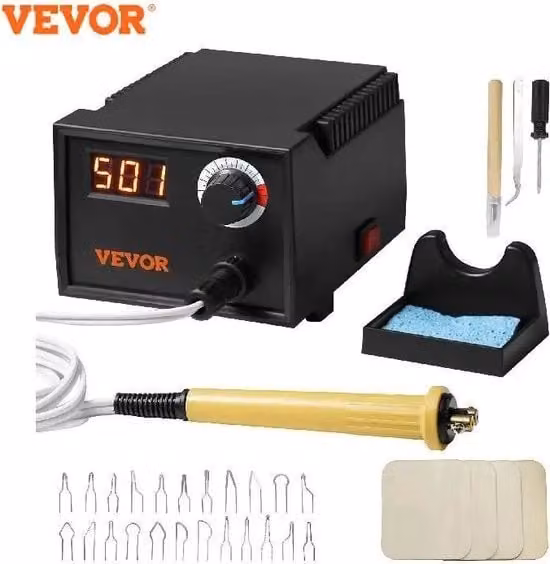 Impastatrice per legno Vevor con set di accessori, colore nero