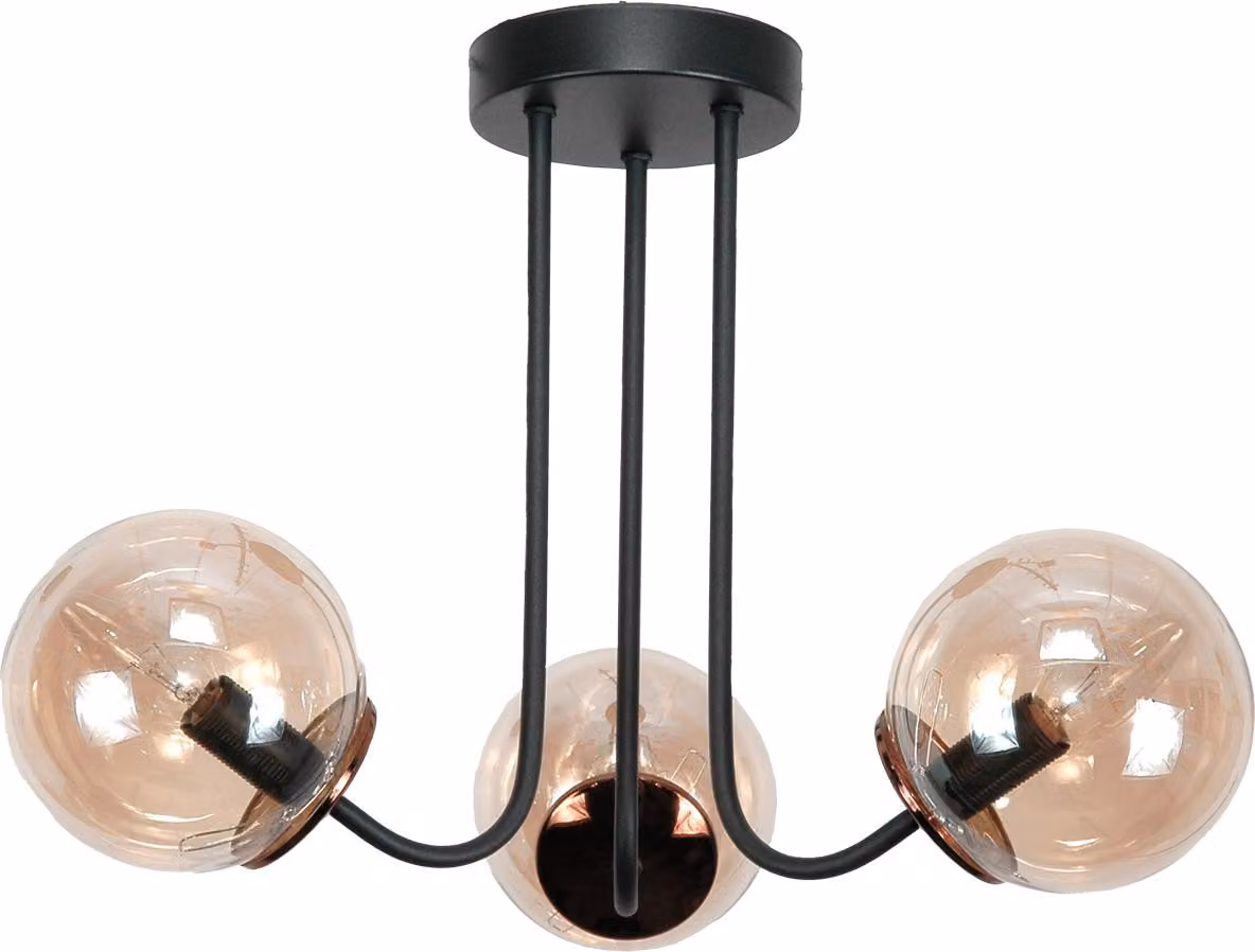 Lampada A Sospensione In Vetro Nero Amber 15-202 Gosti