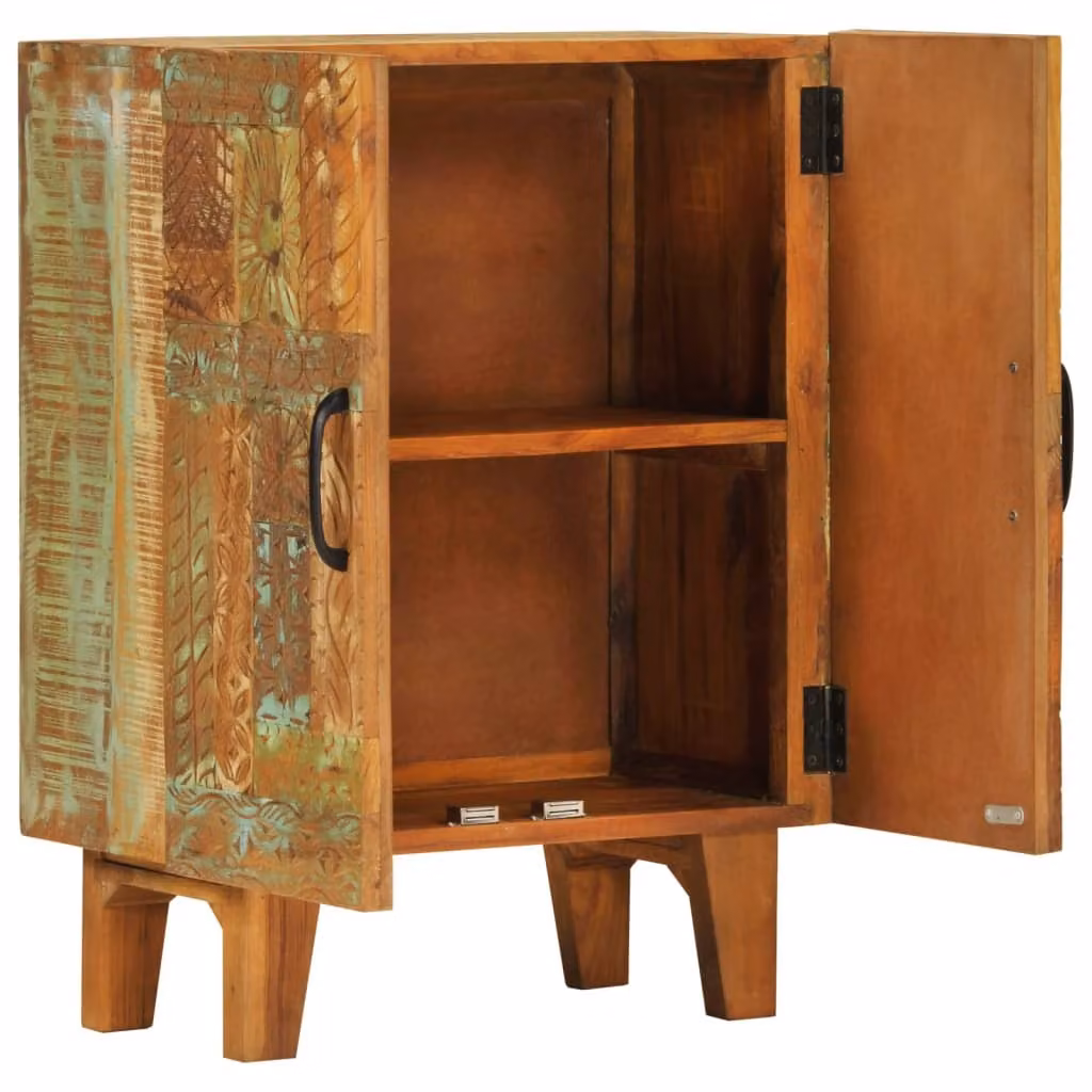 Credenza Intagliata a Mano 55x30x75 cm Legno Massello Recupero