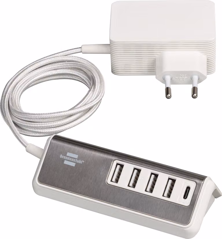 brennenstuhl® 1508230 ®estilo caricatore multiplo USB - 1,5 m, 4xUSB A + 1xUSB C PD18W